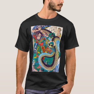Camiseta Desenho gráfico estético de Cobra de arte japone