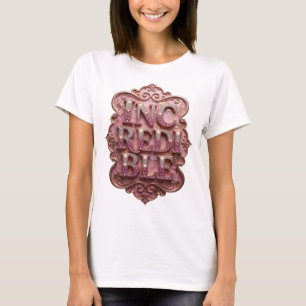 Camiseta Desenho Gráfico Rosa INCREDITÁVEL e Bonito