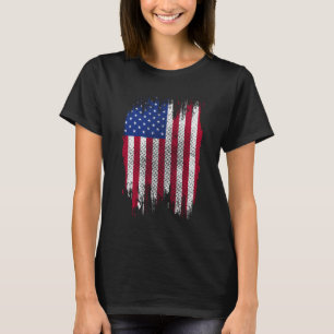 Camiseta Desenho Halftone USA Bandeira Distorcida
