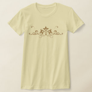 Camiseta Desenho Intrincado de Floral Simétrico e Ornado em