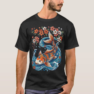 Camiseta Desenho Japonês Sakura e Água Flutuante