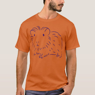Camiseta Desenho Mínimo do Porco-Guiné