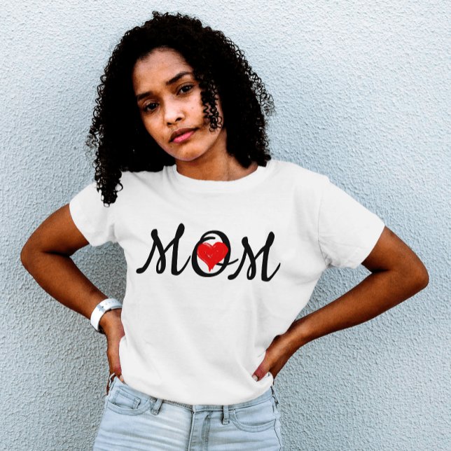 Camiseta Desenho na moda vermelho do coração: Amor da Mãe (Criador carregado)