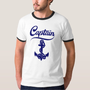 Camiseta Desenho Náutico Âncora Barco à Vela Capitão