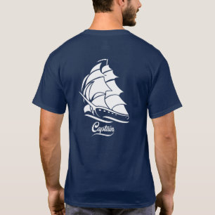 Camiseta Desenho Náutico Âncora de Velero Capitão