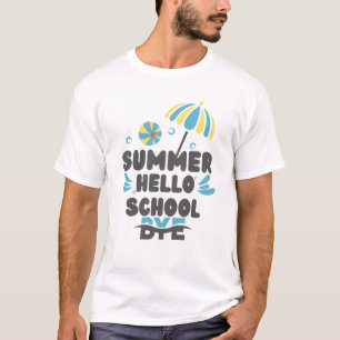 Camiseta Desenho Olá Verão Tchau Escola