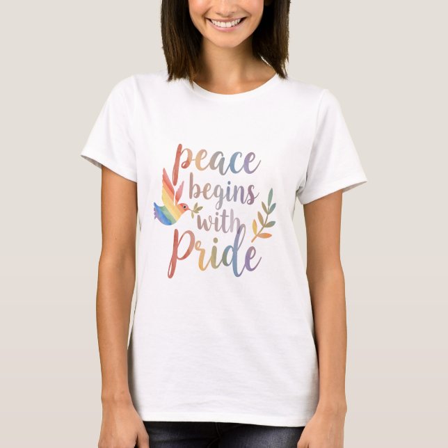 Camiseta Desenho Orgulho Começa Com Paz  (Frente)