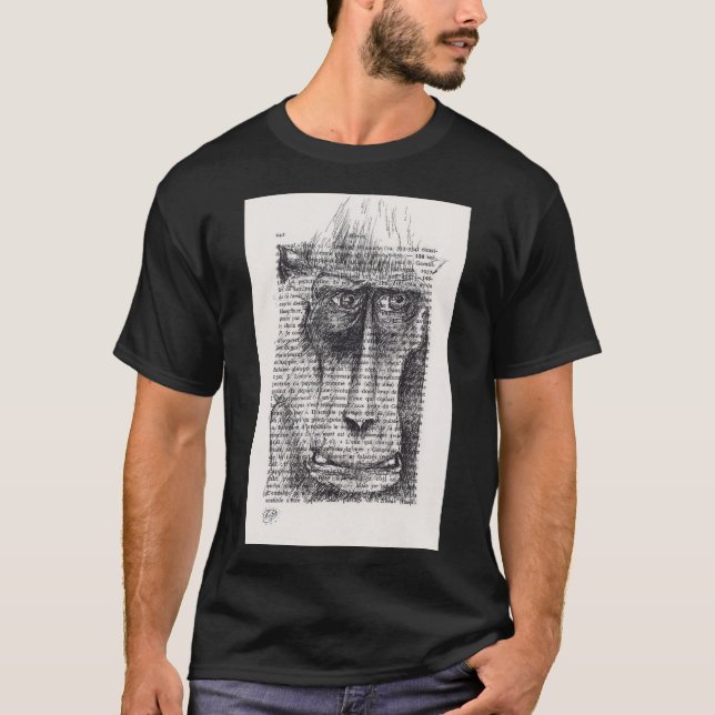Camiseta Desenho original da astrologia macaco-chinesa (Frente)