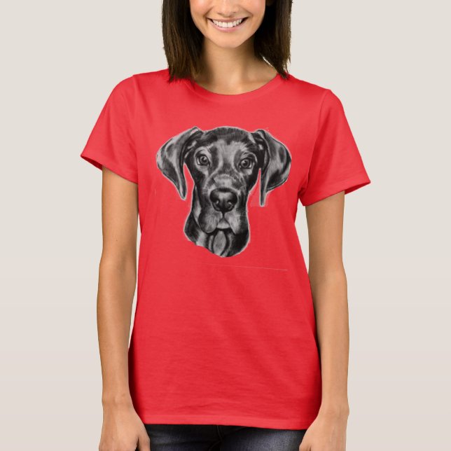 Camiseta Desenho original de great dane da canção de natal (Frente)