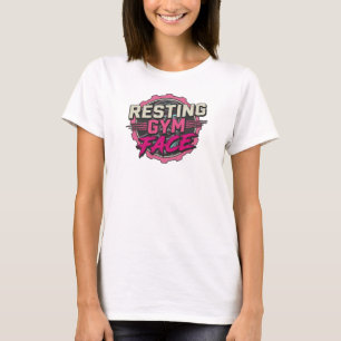 Camiseta Desenho Original RESTING GYM FACE Criativo