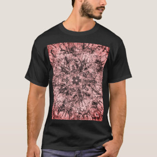 Camiseta Desenho Ornamental de Mandala com Textura em Rosa