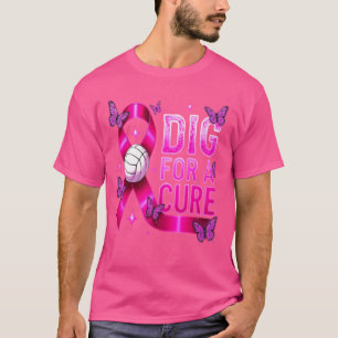 Camiseta Desenho Para Uma Cura De Voleibol - Awarenes Do Ca