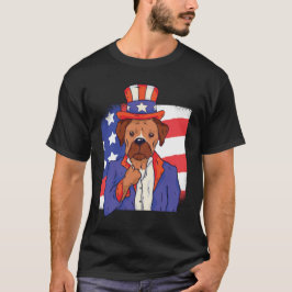 Camiseta Desenho Patriota Cachorro Incrível EUA