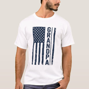 Camiseta Desenho Patriótico Desgastado da Bandeira American