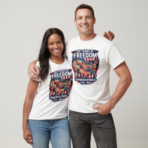 Camiseta Desenho Patriótico dos EUA do 250º Aniversário
