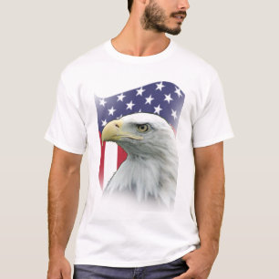 Camiseta Desenho Patriótico Incrível Águia e Bandeira