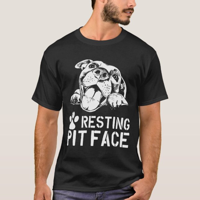Camiseta Desenho Pitbull De Ponta De Repouso Da Frente De R (Frente)