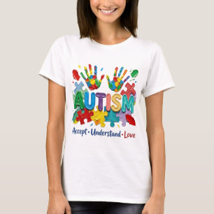 Camiseta Desenho PNG de Aceitação do Autismo, Puzzle 3D Vib