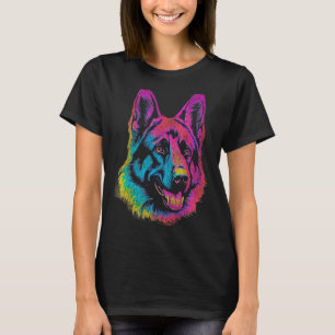 Camiseta Desenho Pop Art de Pastor Alemão