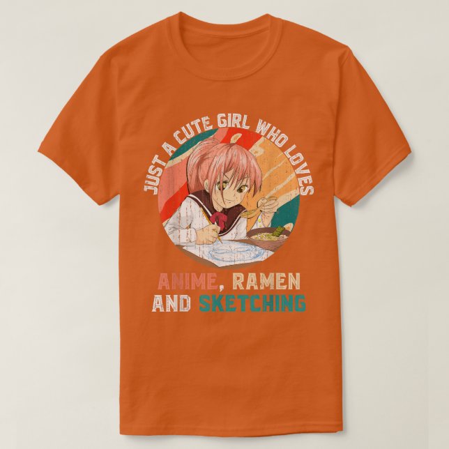 Camiseta Desenho Ramen Lover Kawaii Girls Mulheres Japonesa (Frente do Design)