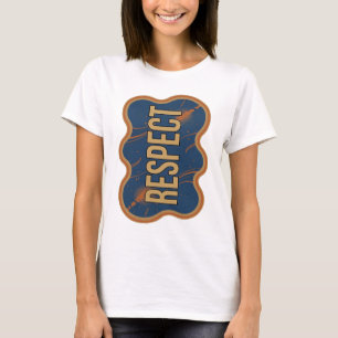 Camiseta Desenho RESPEITO em Ouro Elegante