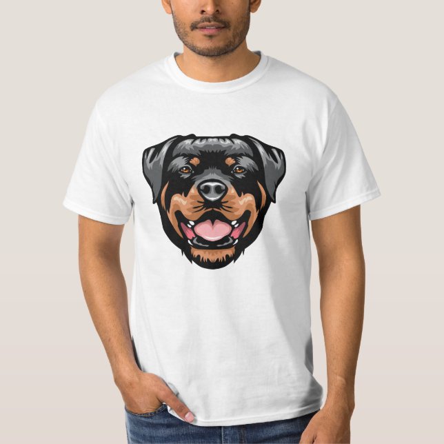 Camiseta Desenho Retrato do Rottweiler (Frente)