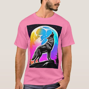 Camiseta Desenho Serenata do Lobo Lunar