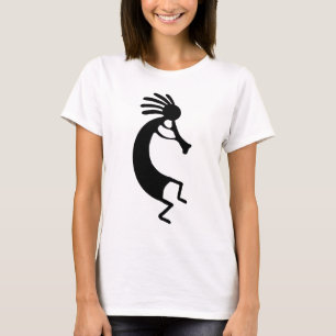 Camiseta Desenho simples de Kokopelli em preto