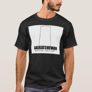 Camiseta desenho simples de Saskatchewan, duro a dizer