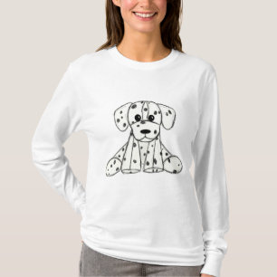 Camiseta Desenho simples de um cão dalmata de pelúcia em pr