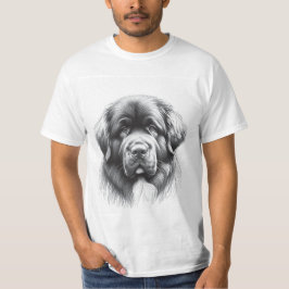 Camiseta Desenho Suave do Cachorro de Terra Nova pelo Artis