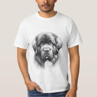 Camiseta Desenho Suave do Cachorro de Terra Nova pelo Artis
