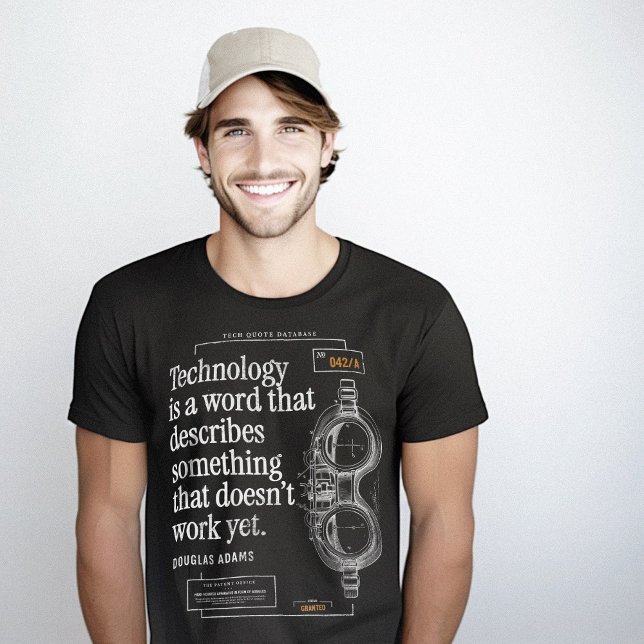 Camiseta Desenho técnico da Vintage Technology Cote Clássic (Classic Technology Quote Vintage Tech Drawing T-Shirt)