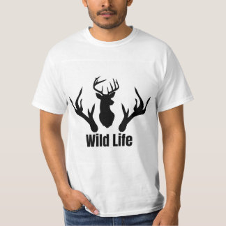 Camiseta desenho tema vida selvagem veado