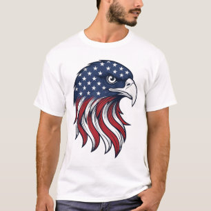 Camiseta Desenho Vetorial da Bandeira da Águia Patriótica p