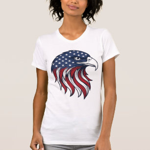 Camiseta Desenho Vetorial da Bandeira da Águia Patriótica p