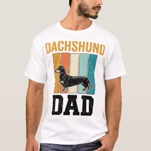 Camiseta Desenho Vetorial de Amante de Cachorro Pai Dachshu