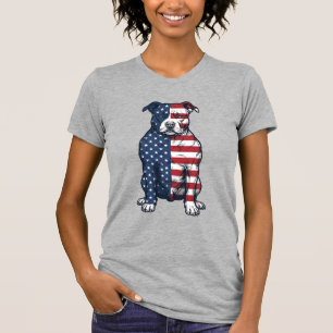 Camiseta Desenho Vetorial de Gravação Antiga de Pit Bull Pa