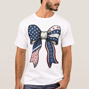 Camiseta Desenho Vetorial de Laço Gravado Vintage Patriótic