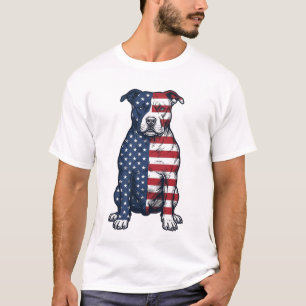 Camiseta Desenho Vetorial de Xilogravura Vintage de Pit Bul