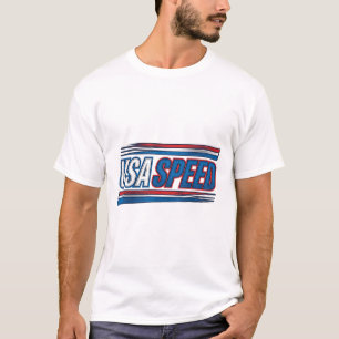 Camiseta Desenho Vetorial Patriótico Vintage de Corrida de