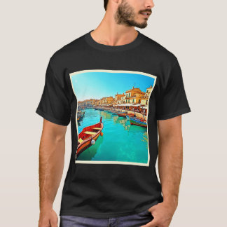 Camiseta Desenho vintage vida portuária mediterrânea vibran