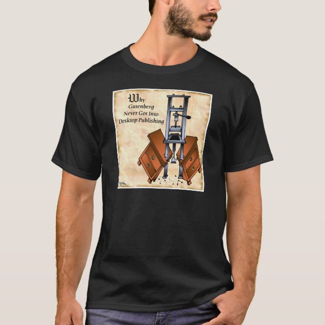 Camiseta Desenhos animados 3477 de Gutenberg (Frente)
