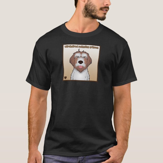 Camiseta Desenhos animados apontar Griffon Wirehaired (Frente)