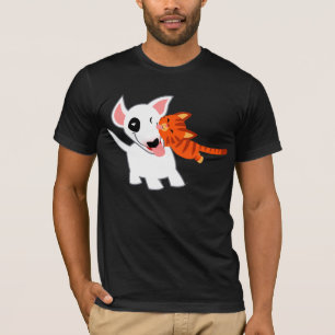 Camiseta Desenhos animados bonitos bull terrier e t-shirt