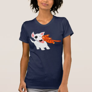 Camiseta Desenhos animados bonitos bull terrier e t-shirt