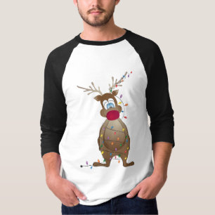 Camiseta Desenhos animados bonitos da rena engraçada do