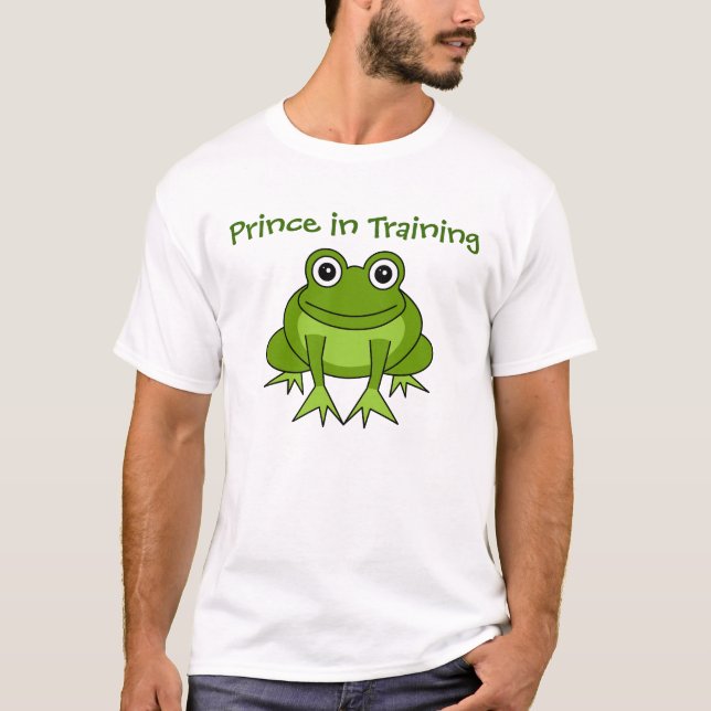 Camiseta Desenhos animados bonitos do sapo - príncipe no (Frente)