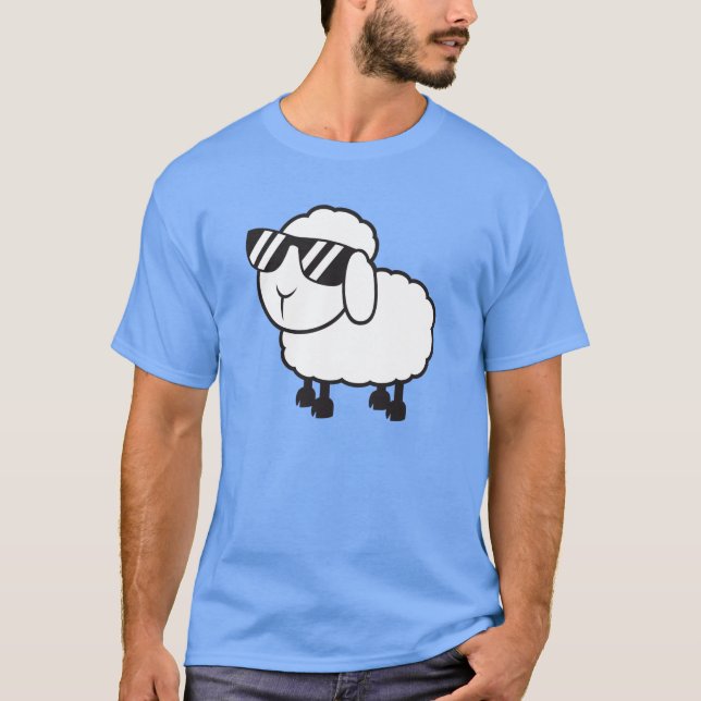 Camiseta Desenhos animados bonitos dos carneiros brancos (Frente)