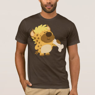 Camiseta Desenhos animados bonitos hiena manchada que